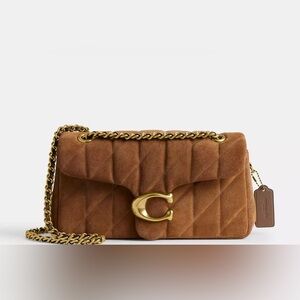 Coach Quilted Tabby 26 in Suede Cedar